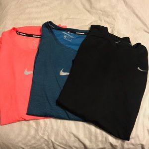 LOT OF 3 med Nike men’s running short sleeve tees